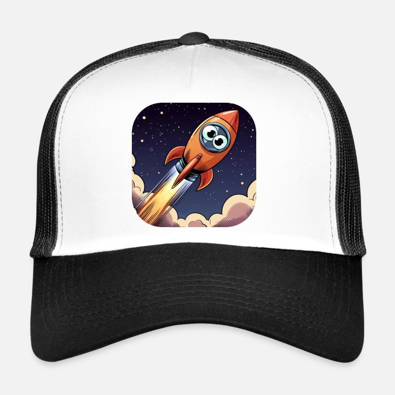 Fusée comique avec des yeux Casquette trucker 