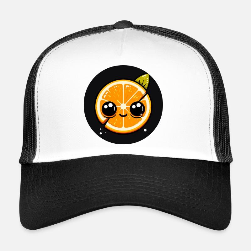 Orange avec le visage et les grands yeux Casquette trucker 
