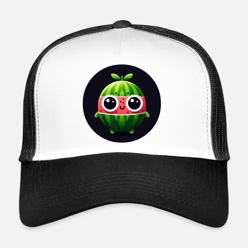 Pastèque avec des yeux dans un style comique Casquette trucker 