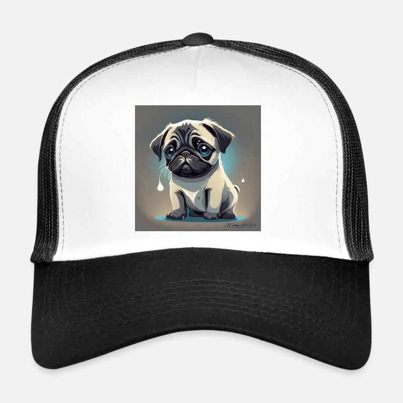 Verliebter Mops mit Tränen im Blick Trucker Cap