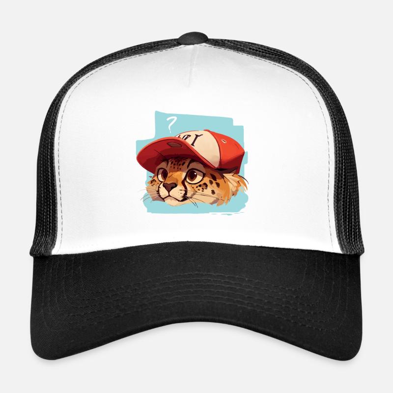 Überraschter Gepard - Trucker Cap - Weiß/Schwarz