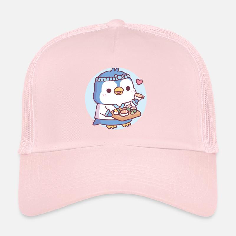 Niedlicher blauer Pinguin-Sushi-Koch Trucker Cap