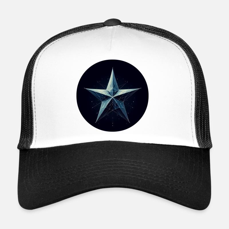 Étoile bleue dans le style polygonal Casquette trucker 