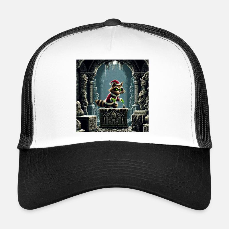 Chat d’hiver dans la magie du donjon Casquette trucker 