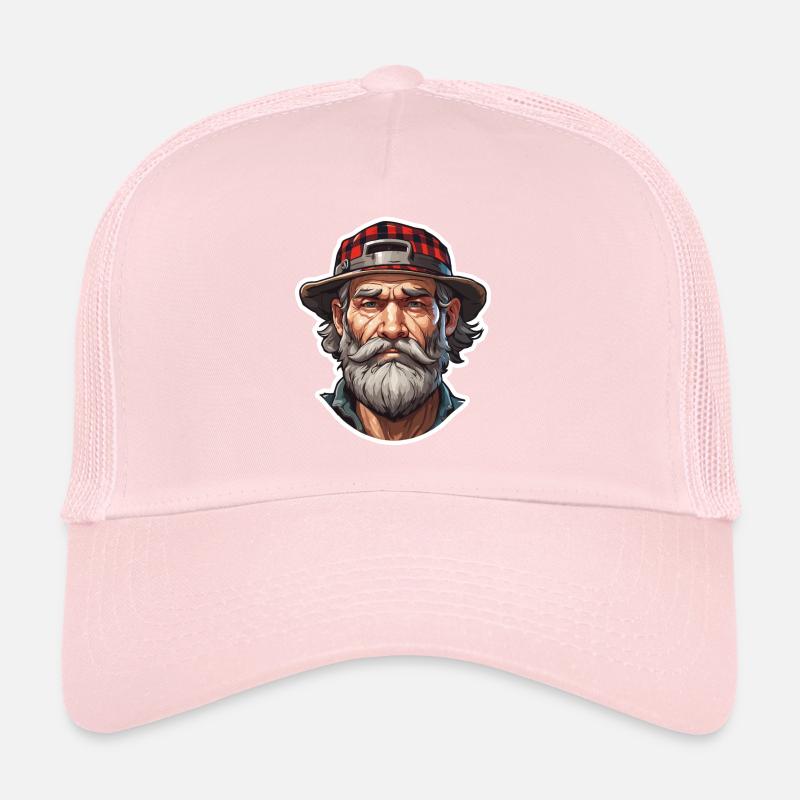 Holzfäller / Mann / Bart / Wald / Hemd / Baum Trucker Cap