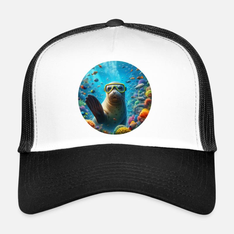 Robe waving underwater with diving goggles Trucker Cap