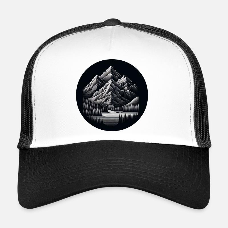 Berge in der Nacht See Wald Trucker Cap