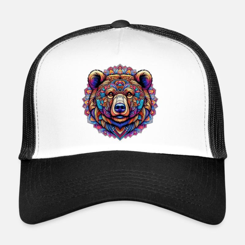 Bear decorated with Mandalas Trucker Cap