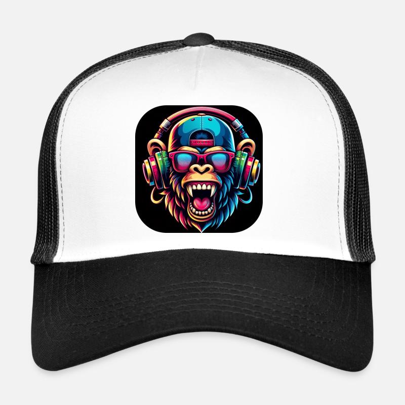 Affe Bunt Zähne Brüllen Cap Trucker Cap