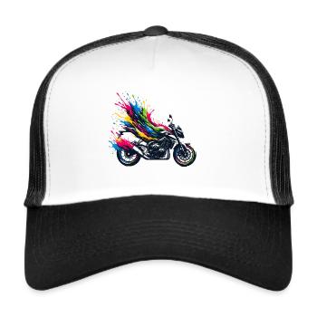 Motorcycle Biker Passion Roadster - Trucker Cap - white/black - Front