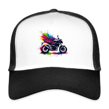 roadster motorcycle biker passion - Trucker Cap - white/black - Front