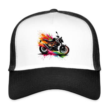 Motorcycle Biker Passion Roadster - Trucker Cap - white/black - Front