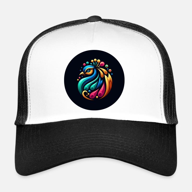 Logo coloré de paon Casquette trucker 