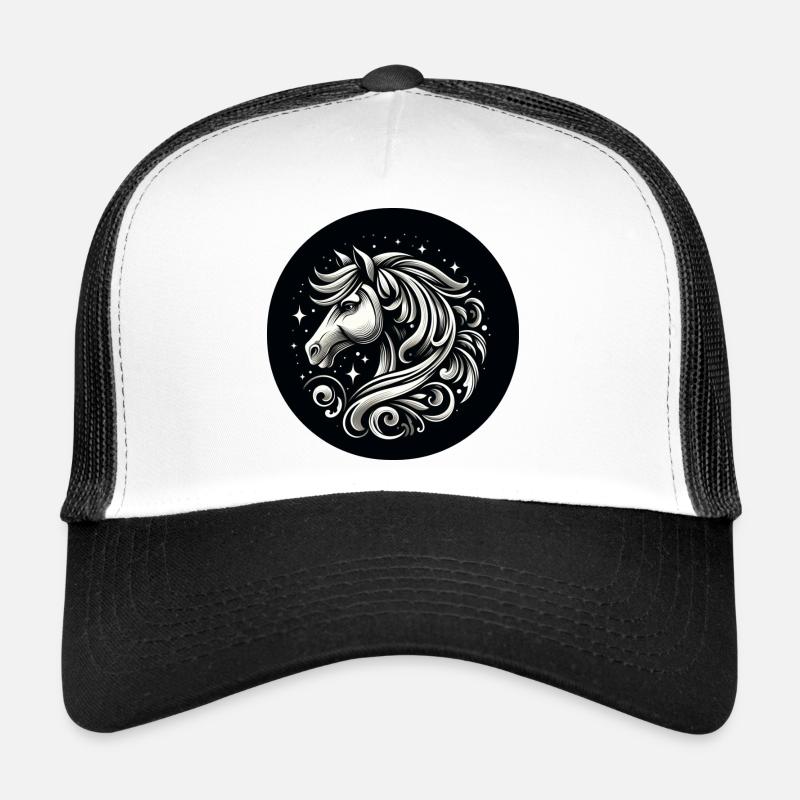 Pferd Kopf mit Sternen Trucker Cap