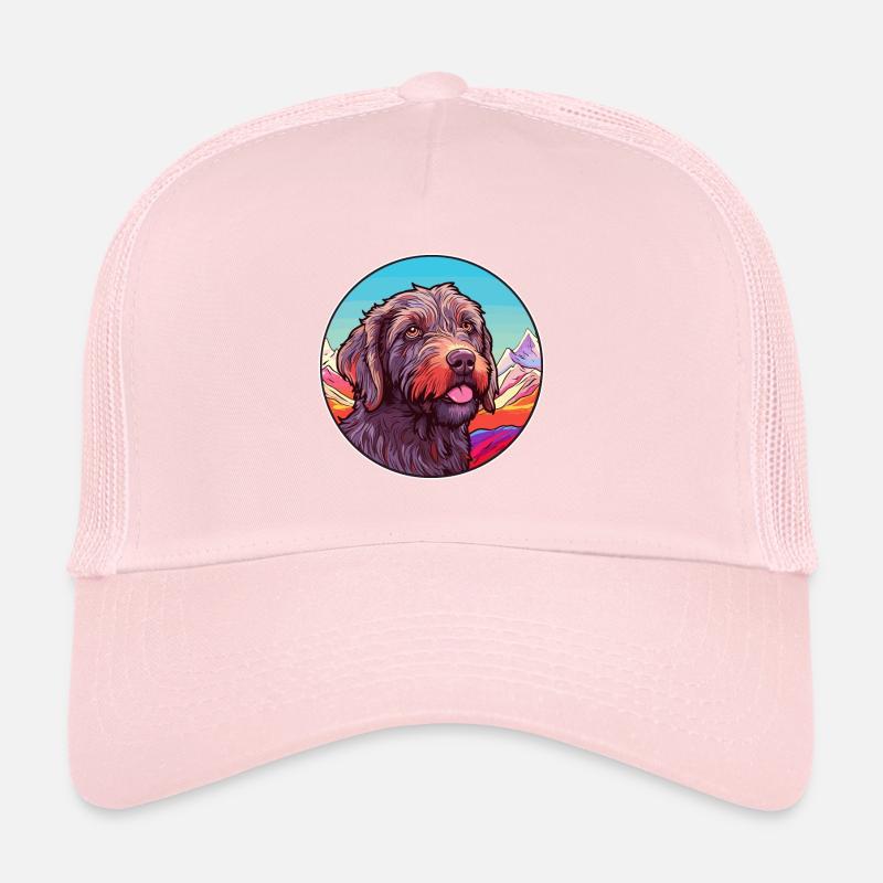 Wirehaired Pointing Griffon Dog Breed Cartoon Kawa Trucker Cap