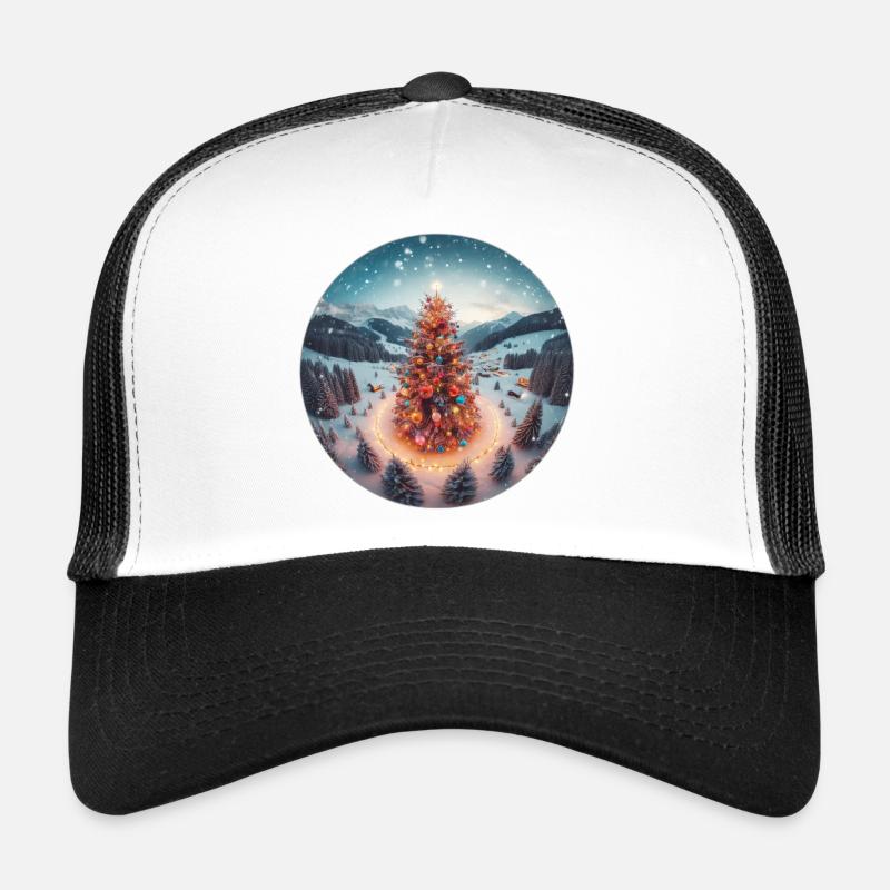 Winterzauber Weihnachtsbaum - Trucker Cap - Weiß/Schwarz