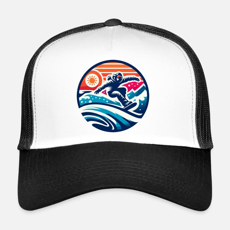 Schneeschulvibrationen Ausdruck eines Snowboarders Trucker Cap