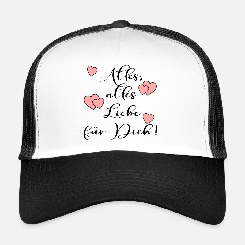 ALLES LIEBE SPRÜCHE - Trucker Cap - Weiß/Schwarz