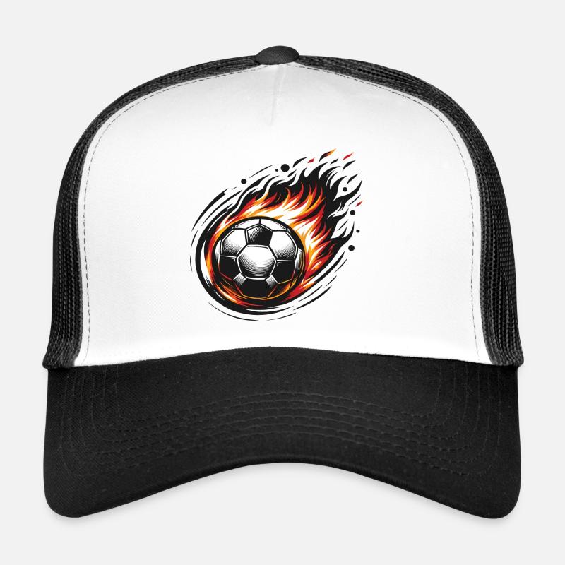 A soccer ball on fire Trucker Cap