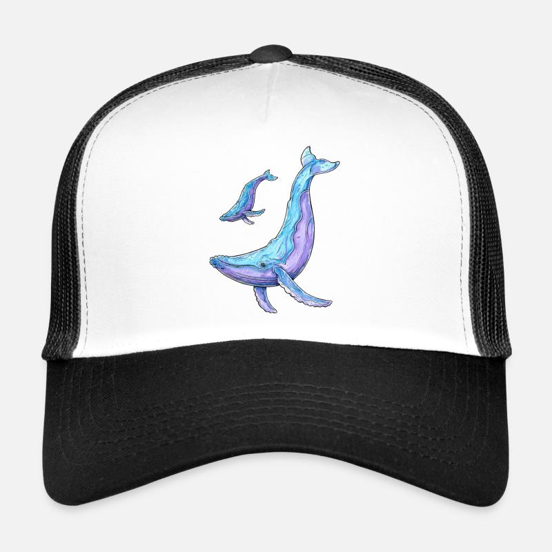 Baleine à bosse avec baleineau Casquette trucker 
