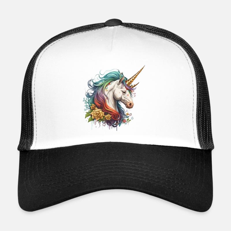 Licorne arc-en-ciel Casquette trucker 