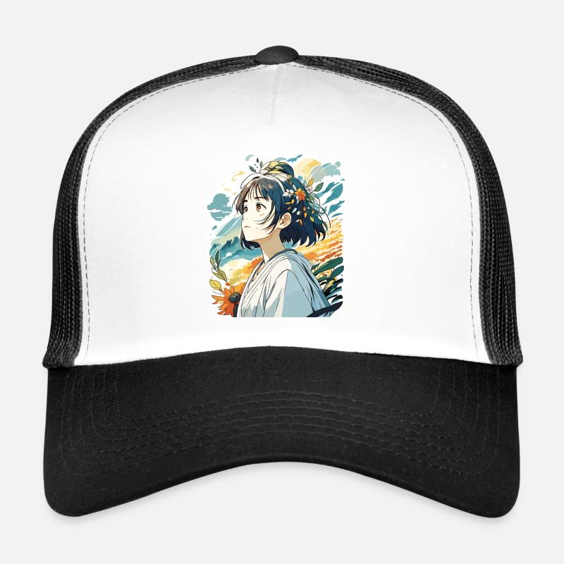 Anime / Comic / Japanese / Animation / Cartoon - Trucker Cap - white/black