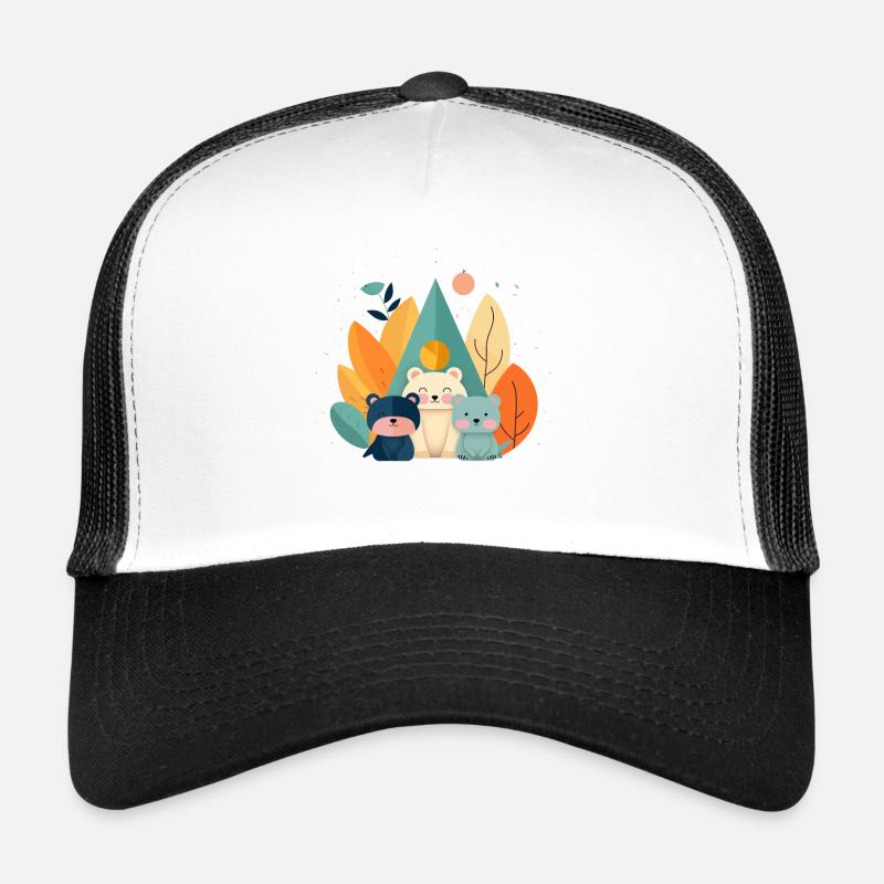 Niedliche Bären mit Herbstmotiven Trucker Cap