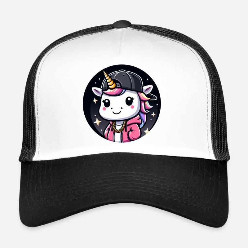 Einhorn Tier Rapper Mädchen Comic Cartoon Trucker Cap