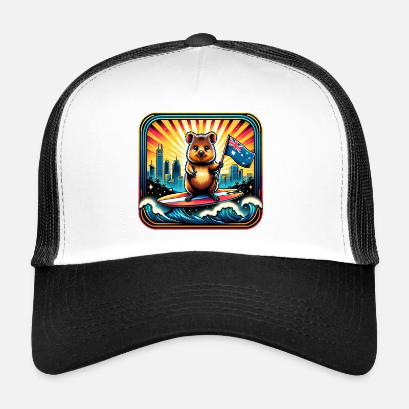 Design de surf australien Quokka Casquette trucker 