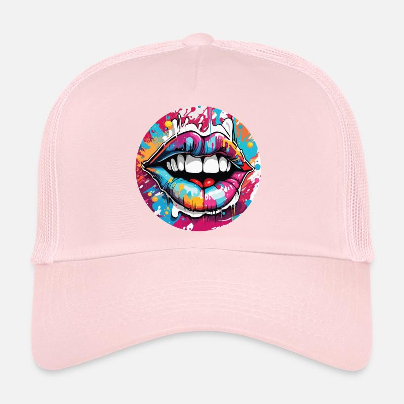 Bouche / Lèvres / Dents / Langue / Sourire / Baiser Casquette trucker 