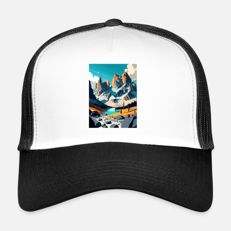 Dolomiten Dolomiten Dolomiten Gebirge Italien - Trucker Cap - Weiß/Schwarz