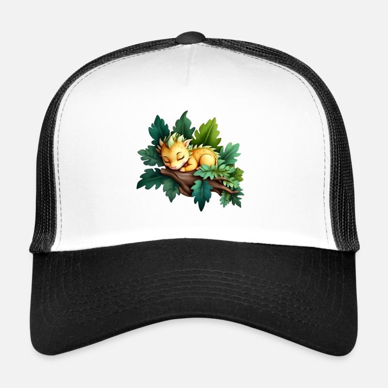 Dragon de bois endormi 2024 - Casquette trucker  - blanc/noir