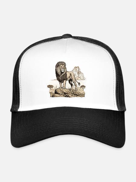 Majestic Lion - Trucker Cap - white/black - Front