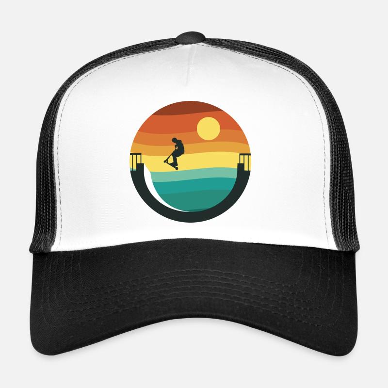 Kickboard Trottinett Scooter - Trucker Cap - white/black