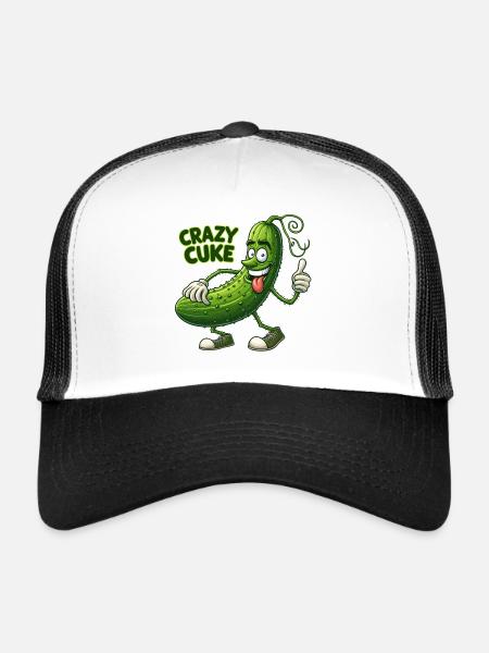Légumes fous : Cuke poilu épineux pouces en l’air - Casquette trucker  - blanc/noir - Devant