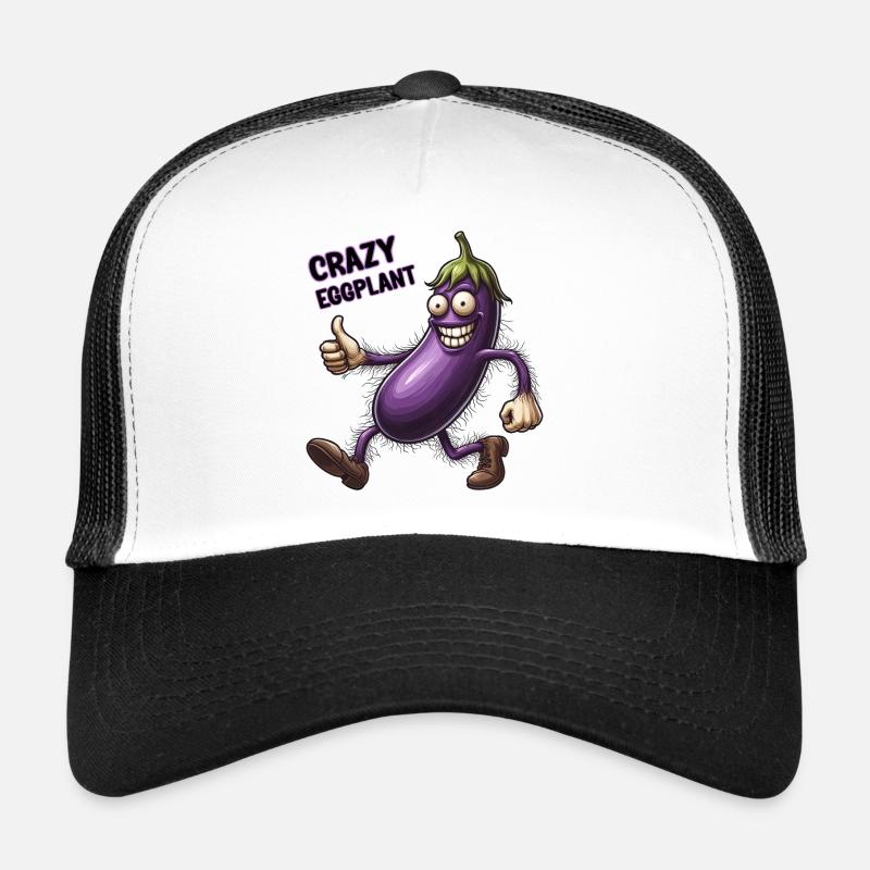 Crazy Veggies: Eggplant Hairy Power Walker Trucker Cap