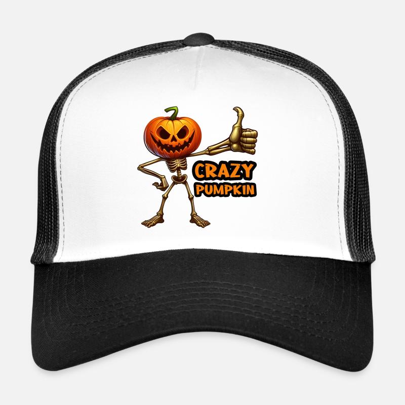 Crazy Veggies : Pumpkin Skeleton Thumbs Up Casquette trucker 