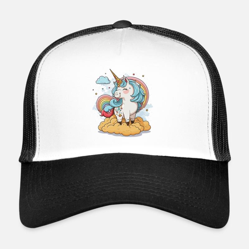 Goldenes Einhorn - Trucker Cap - Weiß/Schwarz