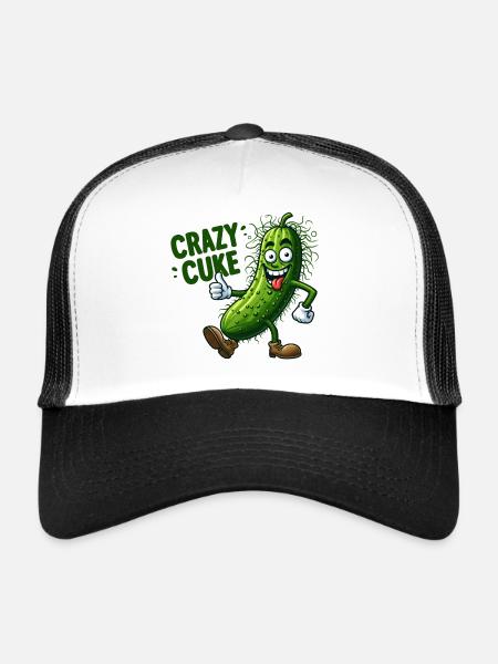 Légumes fous poilus Cuke pouces vers le haut - Casquette trucker  - blanc/noir - Devant
