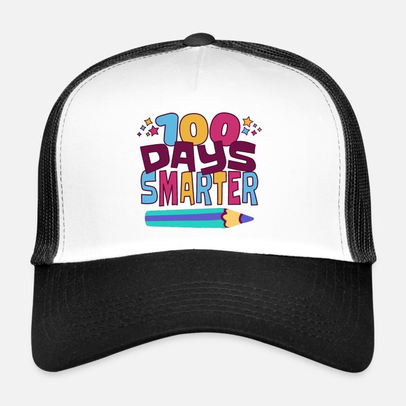 100 days smarter - Trucker Cap - white/black