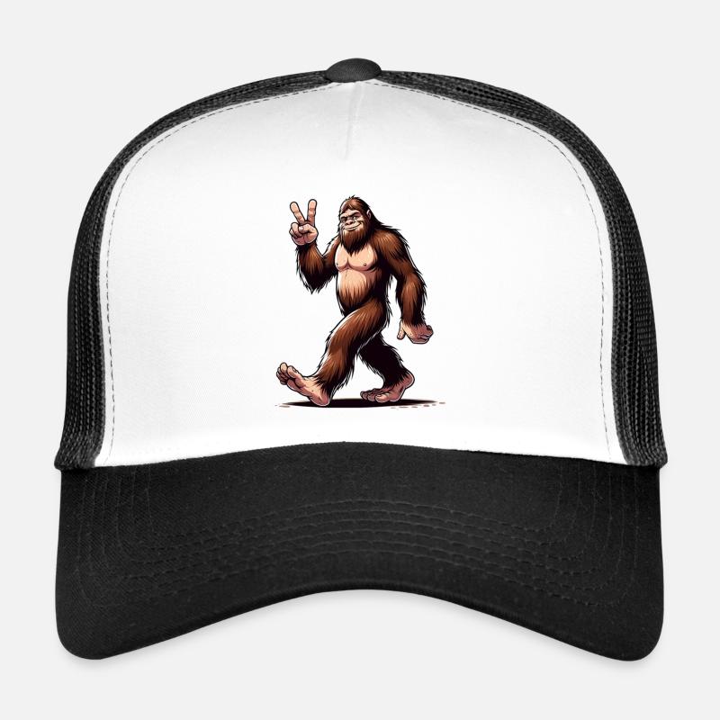 Joyful Bigfoot Walking - Trucker Cap - white/black