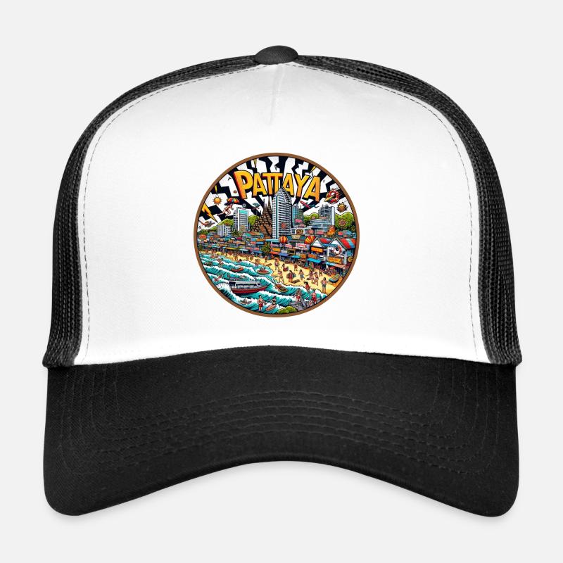 Conception de la ville de Pattaya en Thaïlande Casquette trucker 