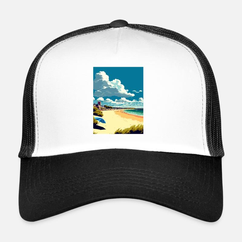 Bournemouth Angleterre plage Vintage affiche de voyage Casquette trucker 