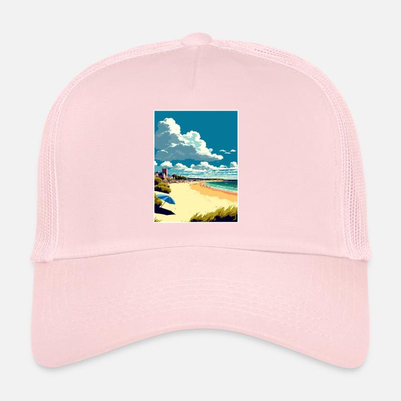 Bournemouth Angleterre plage Vintage affiche de voyage Casquette trucker 