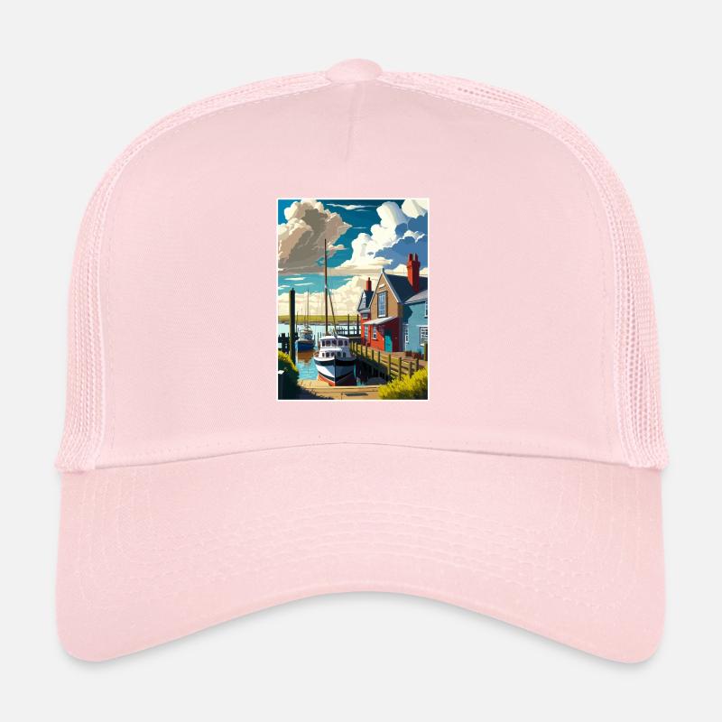 Whitstable Harbour Angleterre Vintage affiche de voyage Casquette trucker 