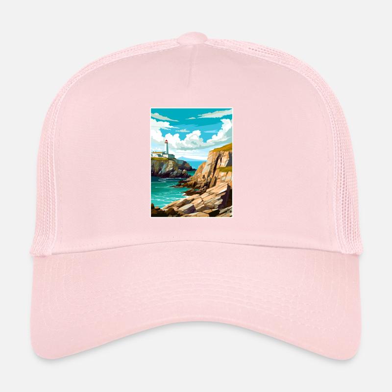 South Stack Cliffs Anglesey Vintage Reiseposter Trucker Cap