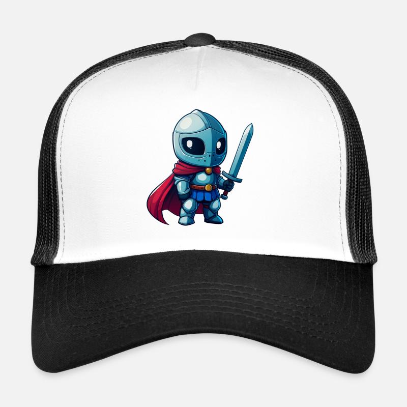 Brave knight in comic book style for kids Trucker Cap