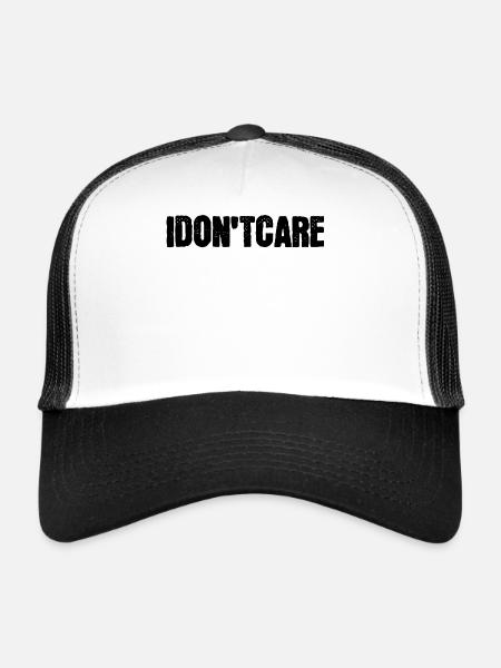 Je ne me soucie pas de la déclaration - Casquette trucker  - blanc/noir - Devant