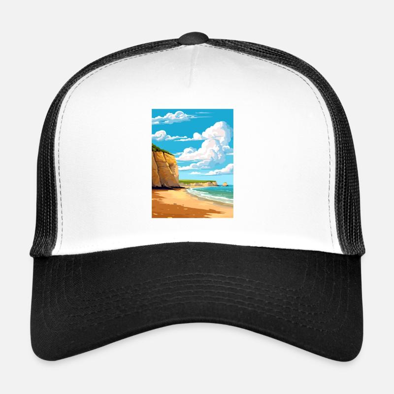 Torquay Cliffs Angleterre Vintage voyage affiche WPA Casquette trucker 