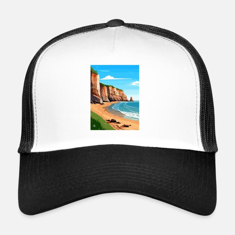 Torquay Cliffs Angleterre Vintage voyage affiche WPA Casquette trucker 